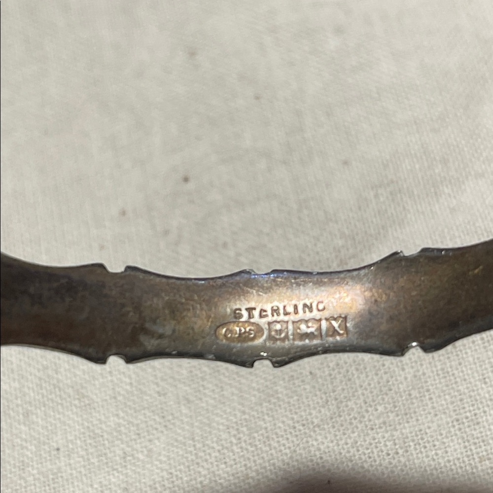 Vintage Sterling CPS Silver bamboo Bangle Bracelet - Picture 4 of 9